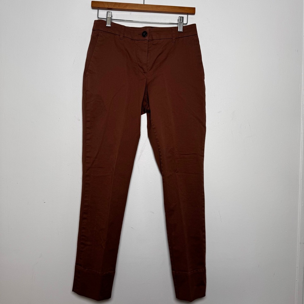 Wildfang Ace Trouser Women 0 Brown Slim Fit Chino Workwear WP4500 Mid Rise Pant